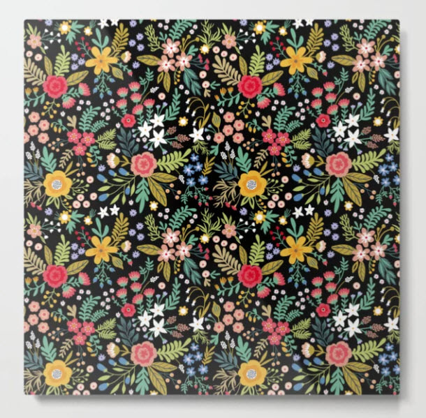Amazing floral pattern with bright colorful flowers, by Ann Penn